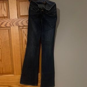 Paige boot cut dark blue jeans